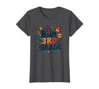 Costruito per la Terza elementare: School Essentials Adventure Maglietta, Donna, Grigio Scuro, M