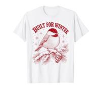 Costruito per l'inverno Chickadee Bird Watcher Retro Maglietta
