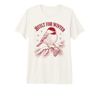 Costruito per l'inverno Chickadee Bird Watcher Retro Maglietta Premium