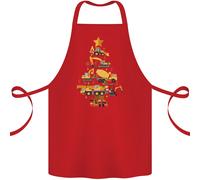 Costruzione Albero di Natale Scavatore Camion Gru Cotone Grembiule 100% Organico