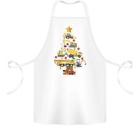 Costruzione Albero di Natale Scavatore Camion Gru Cotone Grembiule 100% Organico