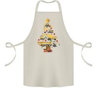 Costruzione Albero di Natale Scavatore Camion Gru Cotone Grembiule 100% Organico