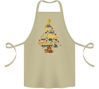 Costruzione Albero di Natale Scavatore Camion Gru Cotone Grembiule 100% Organico