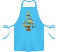 Costruzione Albero di Natale Scavatore Camion Gru Cotone Grembiule 100% Organico
