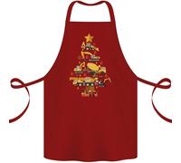 Costruzione Albero di Natale Scavatore Camion Gru Cotone Grembiule 100% Organico