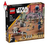 LEGO STAR WARS 75372 BATTLE PACK CLONE TROOPER E BATTLE DROID CON VEICOLO GIOCATTOLO SPEEDER BIKE, IDEA REGALO BAMBINI 7+ ANNI
