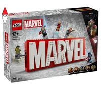 COSTRUZIONE LEGO LOGO E MINIFIGURE MARVEL