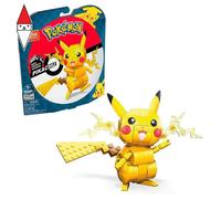 MEGA Pokémon - Pikachu, personaggio da costruire con 211 mattoncini, alto 10+ cm e con dettagli Elettro sulle guance, da collezionare ed esporre, giocattolo per bambini, 7+ anni, GMD31