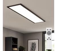 Briloner Leuchten - Lampada da soffitto, pannello LED dimmerabile, controllo della temperatura di colore, incl. telecomando, 24 watt, 2.600 lumen, bianco-nero, 1.000x250x60mm (LxPxH)