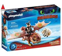 COSTRUZIONE PLAYMOBIL DRAGONS RACING GAMBEDIPESCE E MUSCOLONE