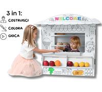 COSTRUZIONI BIEMME MINIMARKET IN CARTONE DA COSTRUIRE, COLORARE E GIOCARE