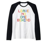 Costruzioni Colorate Leave No One Behind Pixel Art Maglia con Maniche Raglan