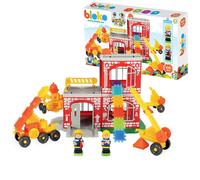 Costruzioni creative Pin Bricks Stazione dei pompieri 100 pezzi + 2 figurine