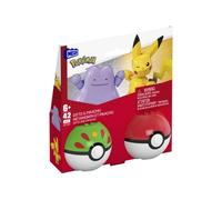 MEGA Pokémon Action Figure Building Toys Set, Poké Ball 2-Pack, Pikachu and Ditt