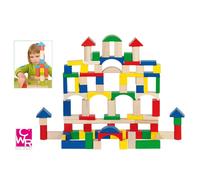 Gioco costruzioni in legno pezzi assortiti CWR Conf. 100 pezzi