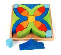 Costruzioni in Legno Puzzle Blocchi e Incastri - Forme e Colori