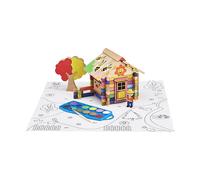 Jeujura - Lo Chalet da dipingere - 85 pezzi - Gioco di costruzione nella sua Valigia di cartone - a partire dai 5 anni - Agilità - Creatività - Manipolazione - Catalogo fornito - 8096