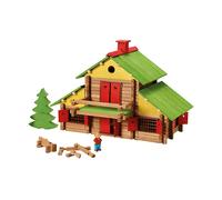 Jeujura Chalet in Legno Maxi Coffret 330 Pezzi Naturale e Colorato - Nouvo