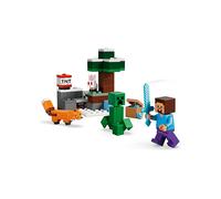 LEGO Minecraft Avventura di Steve nella Taiga - Giocattolo con Minifigure di Steve con Spada di Diamante, Creeper, Volpe e Coniglietto - Regalo per Gamer, Bambini e Bambine da 6 Anni in su - 21583