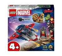 LEGO ǀ Marvel Capitan America Contro Thanos - Giocattolo Avengers con Aereo e 2 Minifigure con Accessori Incluso lo Scudo di Cap - Regalo da Supereroi per Bambini da 4 Anni in su - 76319