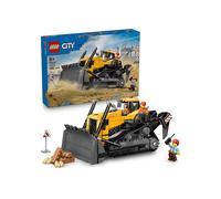 lego city - bulldozer giallo - lego 60466 3 minifigure, mattoncini aggiuntivi e segnali stradali anni 8+ 682pz