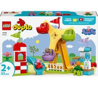 LEGO DUPLO Peppa Pig Luna Park - Gioco per la Motricità Fine per Bambini da 2 Anni - Ruota Panoramica, Scivolo, Bar e 3 Figure tra cui Candy Gatto e Danny Cane - Attività per Sviluppo Precoce - 10453