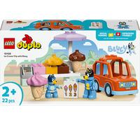 LEGO DUPLO Bluey: Visita alla Gelateria di Bluey - Gioco Educativo per Motricità Fine con Macchina Giocattolo, Stand dei Gelati e 2 Figure tra cui Bandit - Regalo per Bambine e Bambini 2+ Anni - 10458
