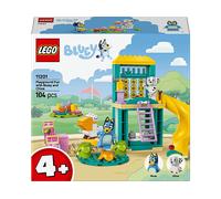 lego bluey - divertimento al parco giochi di bluey e chloe - lego 11201 con 2 minifigure, saliscendi, scivolo 104pz anni 4+