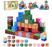 Costruzioni Magnetiche Blocchi 100Pezzi, Blocco Magnetico Giocattolo Magnetiche, Giocattoli Magnetici Creativi Montessori, 3 4 5 6 7 Anni Ragazzo e Ragazza Magnetic Building Blocks Regali di Bambini