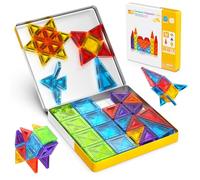 Costruzioni Magnetiche da Viaggio 56 Pezzi Giochi Magnetici da Viaggio | Giochi da Viaggio Bambini 3 anni per Costruire Castelli, Razzi e Aerei, Blocchi Magnetici Regalo Creativo STEM