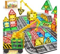 Costruzioni Magnetiche Gru Strade Citta Giochi Bambini 3 4 anni Magneti Blocchi Educativo Magnetic Tiles Costruzione Giocattoli Regalo Bambini Bambina 5 6 7 8+ Anni Ragazzi Compleanno Natale Epifania