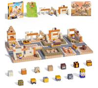 Costruzioni Magnetiche per Bambini, 100PCS 2CM Blocchi Magnetici Set di Mondo Cantiere per Regali di Compleanno e Natale, Giocattoli Magnetic Building Blocks a Partire da 3 4 5 6 7 8 9 10 Anni