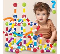 Costruzioni Magnetiche per Bambini 64 Pezzi Retrattile Giochi Magneti Bambini Educativi Montessori, 3D Blocchi Magnetici Giocattoli Costruzione, Regali Natale Pasqua Compleanno per Bambina Ragazzi