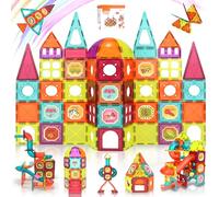 Costruzioni Magnetiche per Bambini e Ragazzi, 120 Pezzi Magneti con Tubi Trasparenti e Palline Colorate, Giochi Montessori Calamite per Bambini 3-5 Anni, Regalo per Bambini e Bambine 6-8 Anni