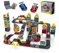 COSTRUZIONI MAGNETICHE PER BAMBINI SET 34PCS CON 2 AUTO DA CORSA GIOCO EDUCATIVO