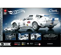 Mattel Brick Shop Hot Wheels,set da costruire, Corvette Grand Sport, 918 pezzi, dettagli realistici e adesivi per personalizzare l'auto, per collezionisti adulti e bambini dai 10 anni in su, JGR31
