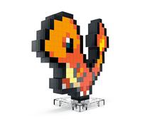 MEGA POKéMON SHOWCASE - CHARMANDER, SET IN STILE RETRò PIXELATO DA COSTRUIRE CON 349 PEZZI, CON BASE PIANA PER ESPORLO E INCISIONE SUL RETRO PER APPENDERLO