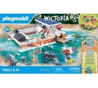 COSTRUZIONI PLAYMOBIL 71623 Wiltopia - Multicolore, 67 pezzi, barca con accessori marini, da 4 anni