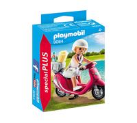 COSTRUZIONI PLAYMOBIL 9084 Ragazza con scooter - Multicolore, 5 pezzi, manubrio mobile, da 4 anni
