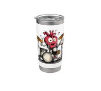 Costume a forma di cuore che dondola e batte per gli amanti della batteria Bicchiere termico in acciaio inox doppia parete