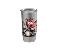 Costume a forma di cuore che dondola e batte per gli amanti della batteria Bicchiere termico in acciaio inox doppia parete