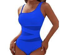 Costume Abbronzante Donna Costume da Bagno Intero da Bagno Donna in Tinta Unita con Spalline Spioventi Me Fui Costumi Vestiti Primavera 2024 (Blue L)