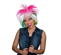 Costume Accessorio Neon Per Donne Con Parrucca Multicolore Anni '80 Da Pop Star