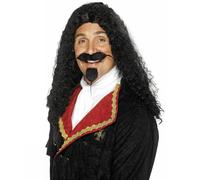 Costume Accessorio Per Musketeer Di Re Carlo Parrucca Nera