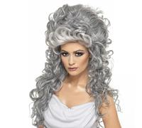Costume Accessorio Per Strega Medeia Con Parrucca Grigia A Forma Di Alveare