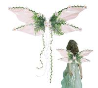 Costume Ala cicaidica - da fiaba Trasparenti, Stile Farfalla | XL Fairy Wing con Arredamento a Foglie di Fiori, Magico Gioco di Ruolo Sequestro per Le Ragazze Eventi per Feste fotografiche