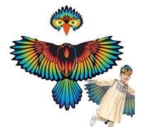 Costume Ali Di Uccello: Costume A Mantello Con Piume Ispirato All'Aquila, Leggero E Regolabile Per Le Spalle Abbigliamento Animali Con Stampa Vibrante | Set Celebrazione Creativa Per Il
