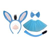 Costume animale per bambini - Set di papillon per il naso, fascia con orecchie e code pelose per bambini piccoli | Divertente costume cosplay animale per il gioco di festa di Hallow