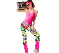 Costume anni '80, 390 g, marsupio olografico, classico retrò, design vintage alla moda, cosplay, feste retrò per addio al nubilato 1980, collana e braccialetto per il giorno dell'abbigliamento