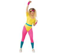 Costume Anni '80 Per Adulti Tuta Shell Aerobica Tuta Elegante